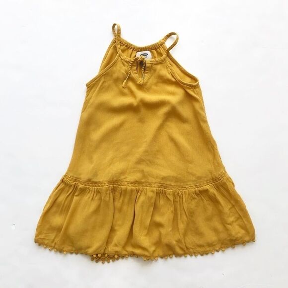 Old Navy mustard guazy drop waist dress EUC XS(5T) - Picture 1 of 4